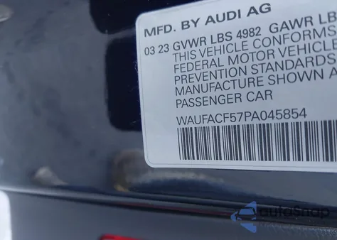 2023 Audi A5 Sportback Premium Plus 45 Tfsi S Line Quattro S Tronic from USA, damaged, VIN WAUFACF57PA045854